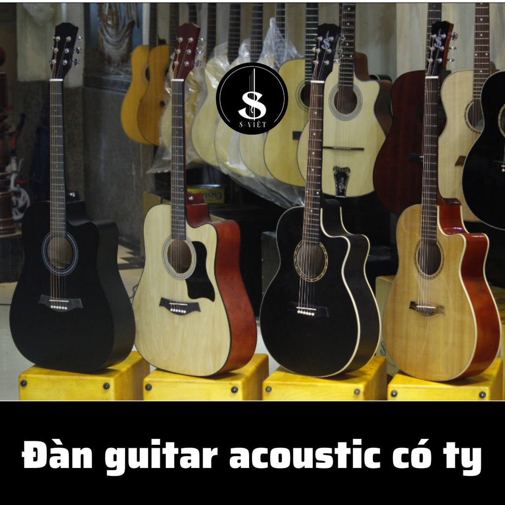 Đàn guitar acoustic giá rẻ, đàn guitar top gỗ thịt mã ESCD180 Pro chính hãng S Việt