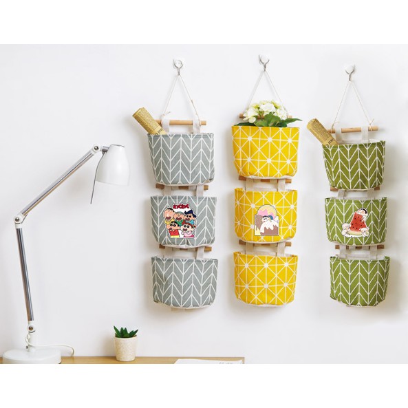 Túi vải treo tường hoàng đế mèo 3 Ngăn TVT2 capoo tfboys gấu dâu tây lotso thỏ stella cáo lina trần tình lênh MDZS shiba