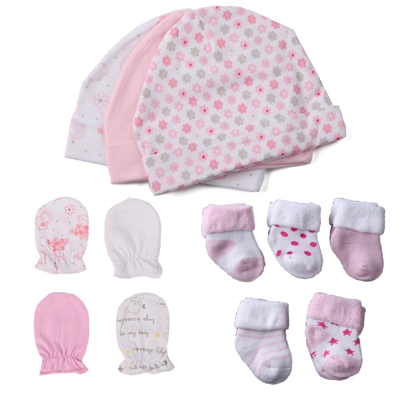 Set 5 Đôi Găng Tay 100% Cotton Nguyên Chất Thoáng Khí Chống Trầy Xước Cho Bé Sơ Sinh 0-6 Tháng Tuổi