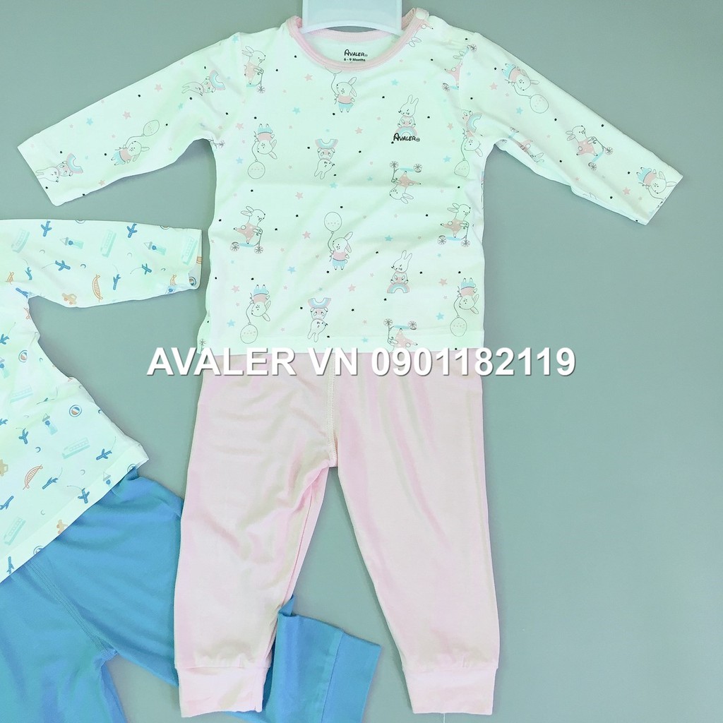 Tổng hợp mẫu bộ đồ tay dài sợi tre Avaler Trơn, Kẻ, Họa Tiết Size 6-9m (6.5-8.5kg)