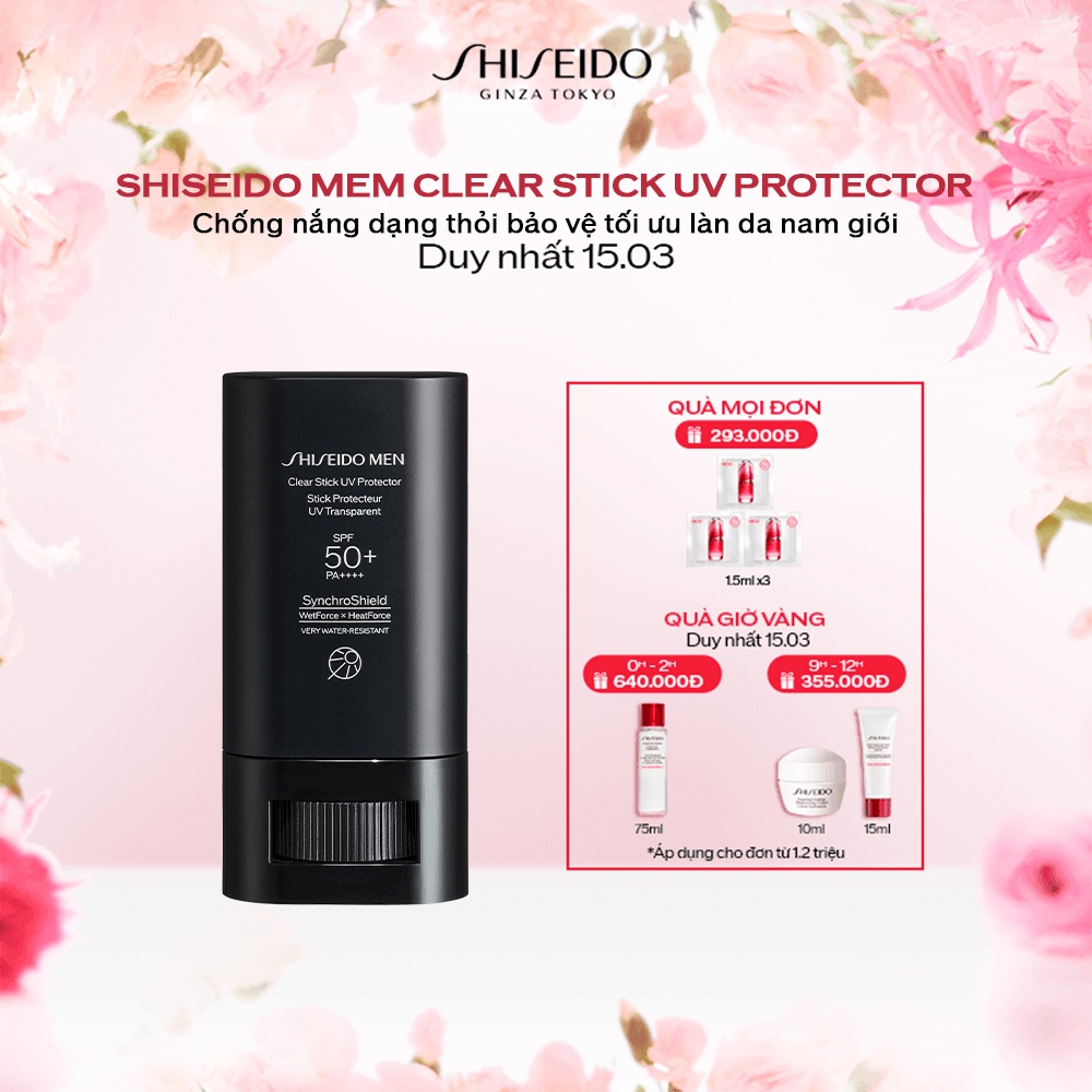 [Mã COSSHI03 giảm 10% đơn 600K] Chống nắng dạng thỏi Shiseido Men Clear Stick UV Protector 20G