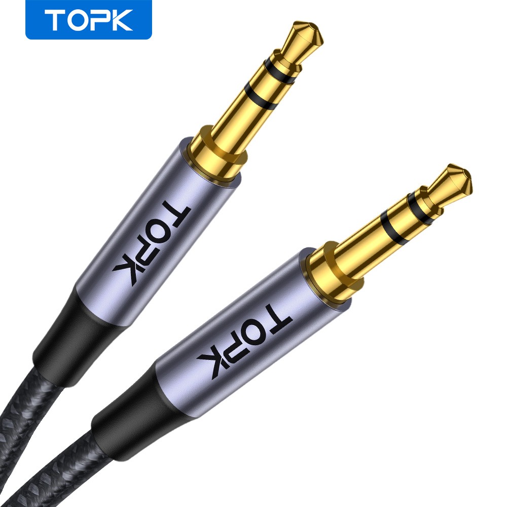 Dây cáp âm thanh AUX TOPK YP13 Nối Giắc Cắm 3.5mm Cho Loa/Tai Nghe/Dàn Âm Thanh Xe Hơi