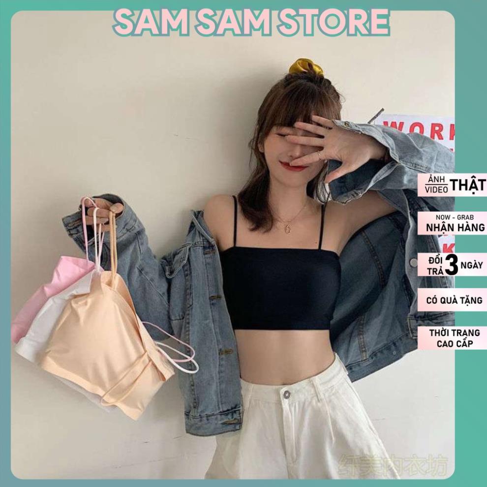 ÁO ỐNG SU BRA NÂNG NGỰC 2 DÂY Có mút tháo rời ÁO QUÂY Su 2 DÂY. free size từ 30-48kg Sam Clothing