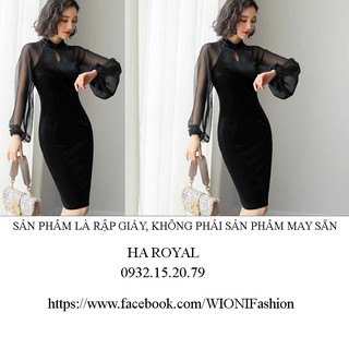 Rập thiết kế đầm dáng ôm tay dài khoét cổ