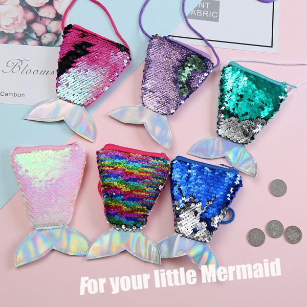 Túi đeo chéo kim tuyến hình đuôi nàng tiên cá thời trang