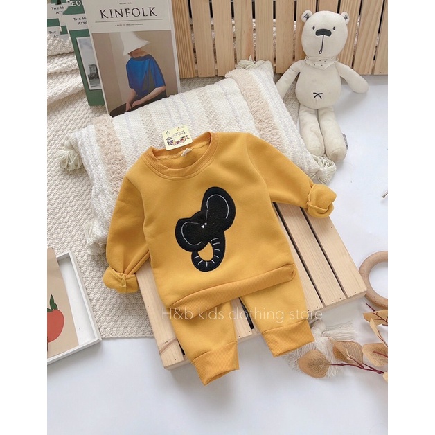 Bộ Nỉ Bông Cho Bé trai Và Bé Gái - Bộ Quần Áo Dài Tay Cho Trẻ Chất Nủ Bông Mềm Mịn Thấm Hút Mồ Hôi Tốt