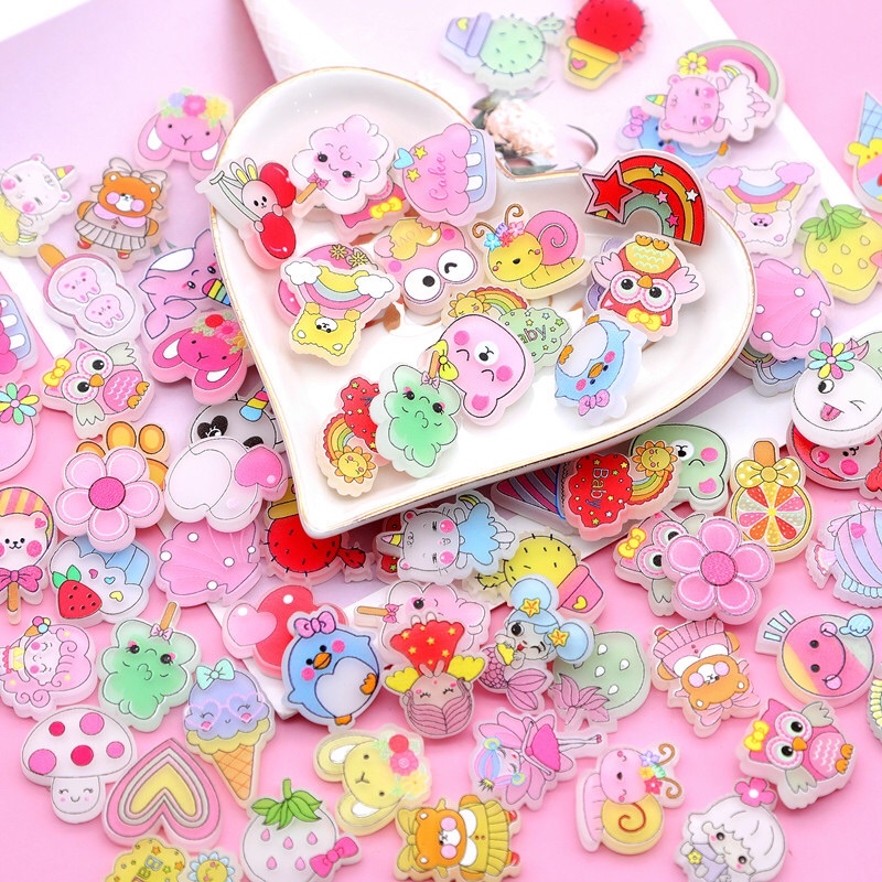 Set 10 Charm Hoa, Quả, Con Vật, Đồ Vật Nhiều Mẫu