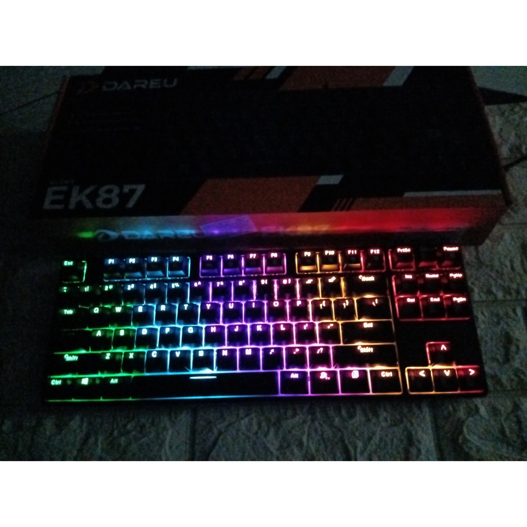 Bàn phím cơ DareU EK880, EK87 Pink White / Black Multi LED