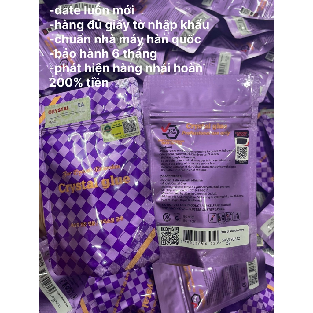 Keo nối mi crytal glue chính hãng _keo tím - dụng cụ nối mi_mr Tuấn