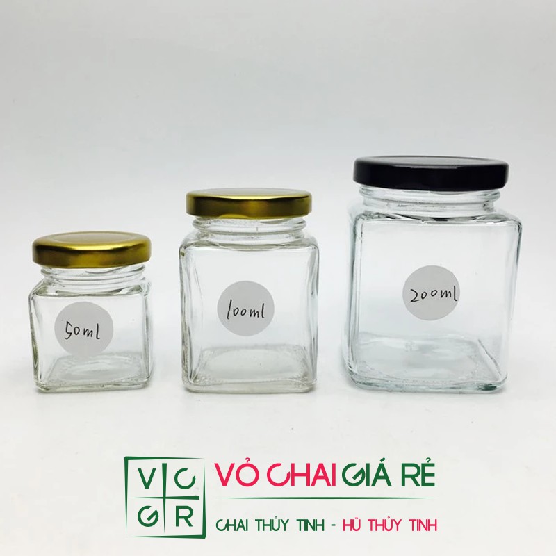 HŨ THỦY TINH VUÔNG 200ML NẮP THIẾC ĐỰNG YẾN SÀO, SỮA CHUA, TINH BỘT | BigBuy360 - bigbuy360.vn