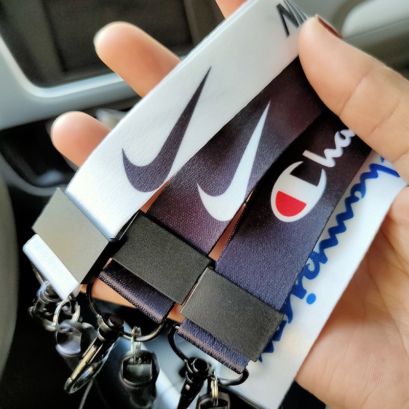 Thời trang Lanyard đen đơn giản có thể tháo rời cổ tay chống mất dây treo cổ dây cổ có giá trị cao Lanyard Anime