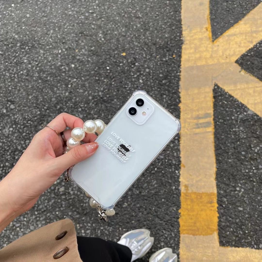 Ốp điện thoại silicon mềm phối dây ngọc trai cho iPhone 11 Pro Max 8 Plus 7 XR XS X 12 Pro Max SE 2020 | BigBuy360 - bigbuy360.vn
