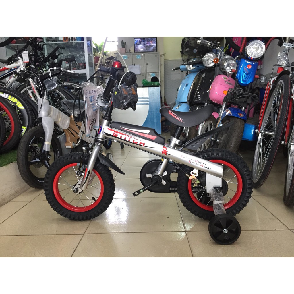Xe đạp Stitch size 12 dành cho bé trai từ 2 đến 4 tuổi