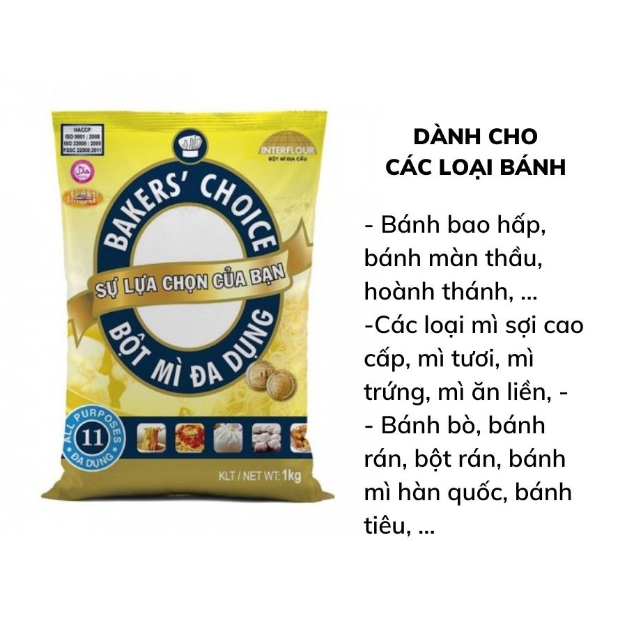 Bột mì số 8 ,11 làm bánh bông lan, bánh mì Baker Choice làm bánh cho gia đình, kinh doanh