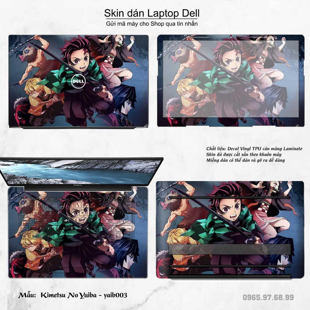 Skin dán Laptop Dell in hình Kimetsu No Yaiba (inbox mã máy cho Shop)