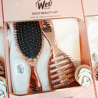 Set lược Wet brush Gold beauty Kit