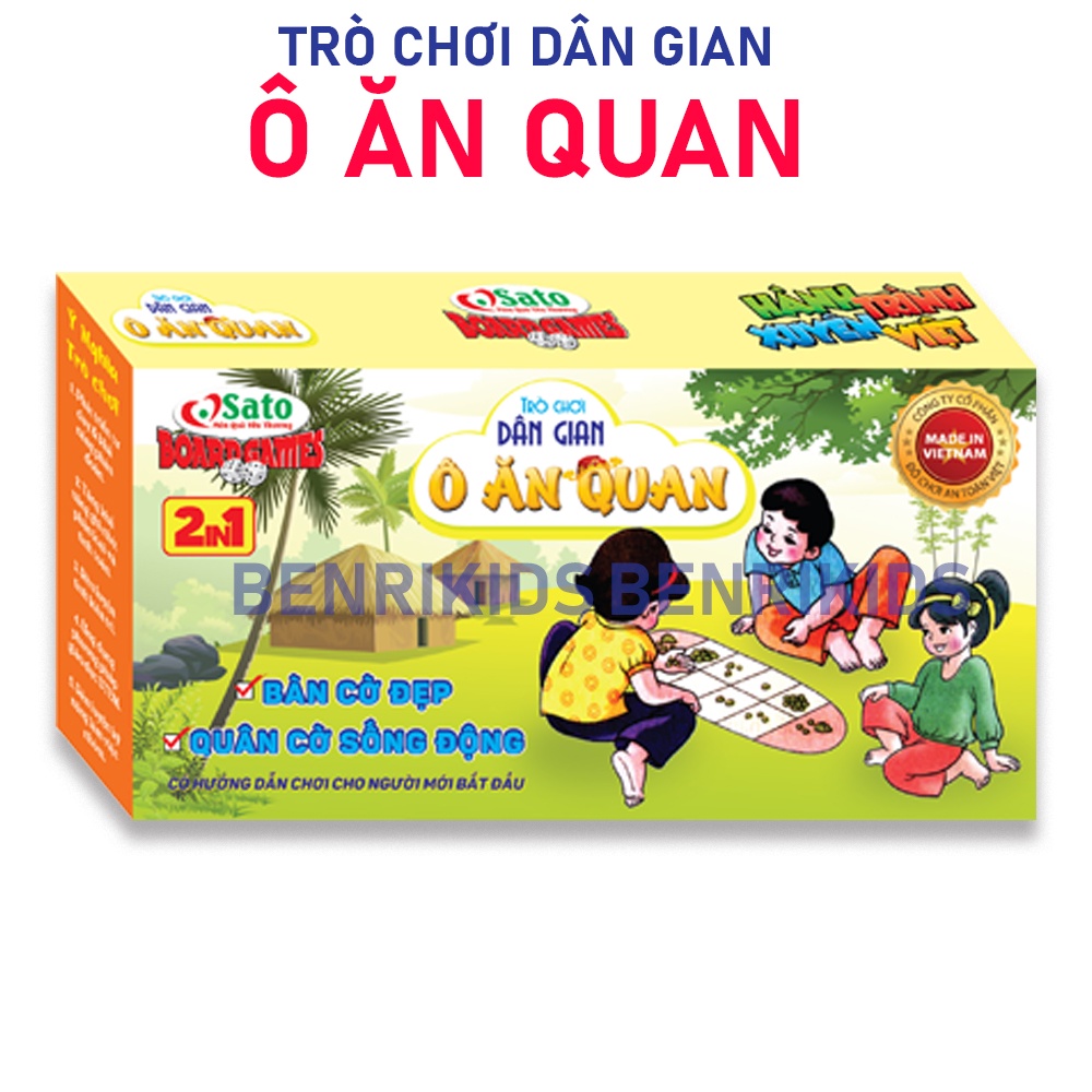 Ô Ăn Quan,Ô Quan Trò Chơi Dân Gian Việt Nam Bàn Chơi Bằng Gỗ, Giấy Bền Đẹp Đồ Chơi Trẻ Em Việt Nam
