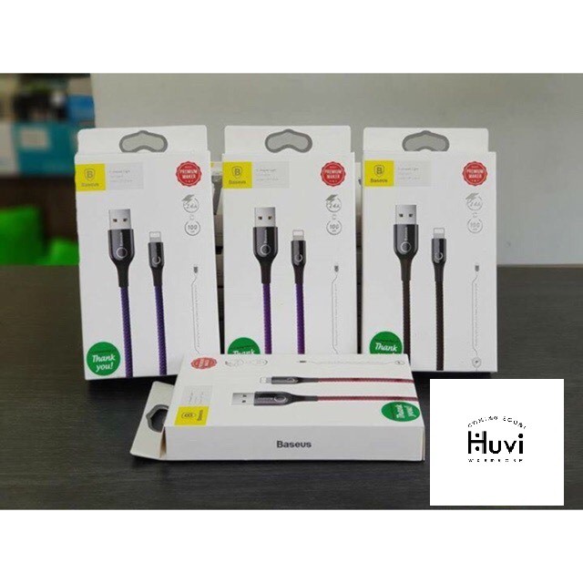 Cáp sạc iphone tự ngắt có đèn Led Baseus C-shape chính hãng cho Iphone Ipad