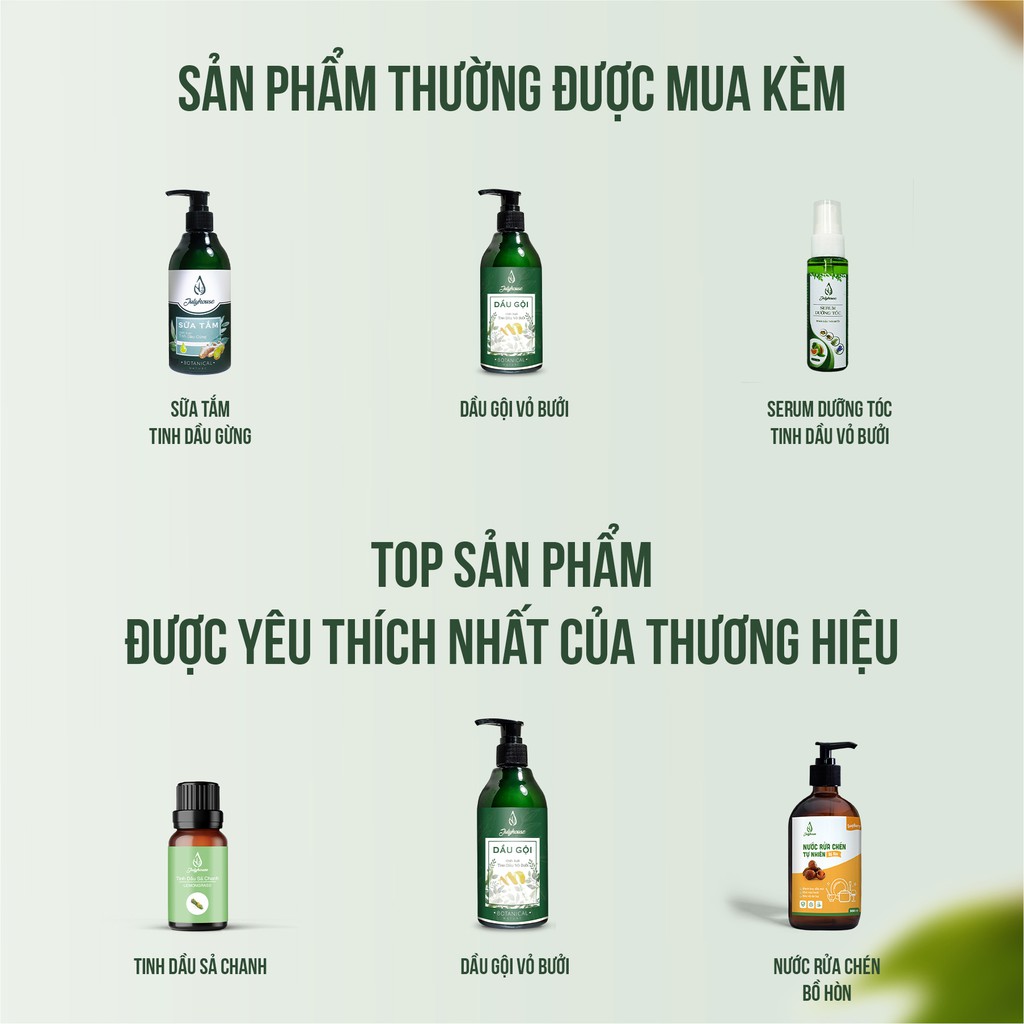 [Hàng Mới] Dầu gội Bưởi Cao Cấp ngăn ngừa gàu và rụng tóc 300ml JULYHOUSE bổ sung tinh dầu Bạc Hà thanh mát da đầu