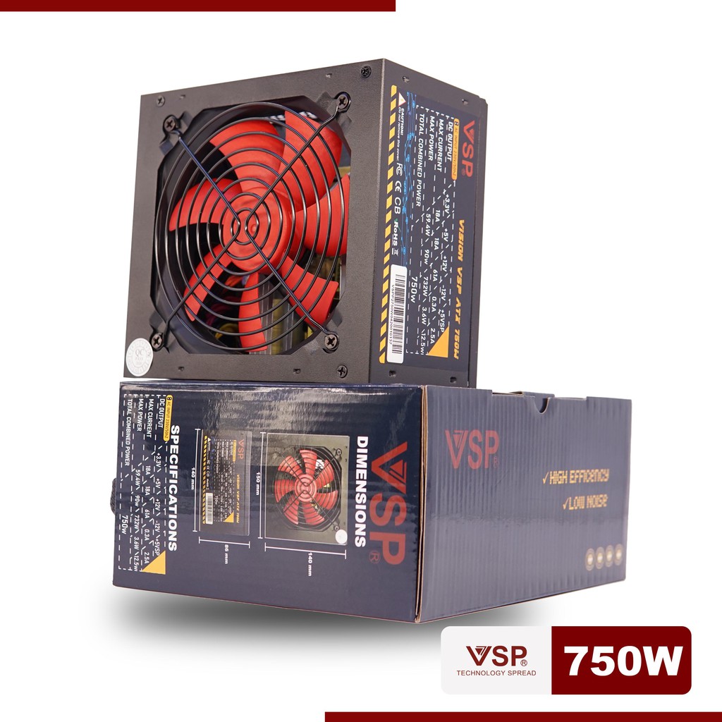 Nguồn máy tính VSP 750W hàng chính hãng, bảo hành 12 tháng