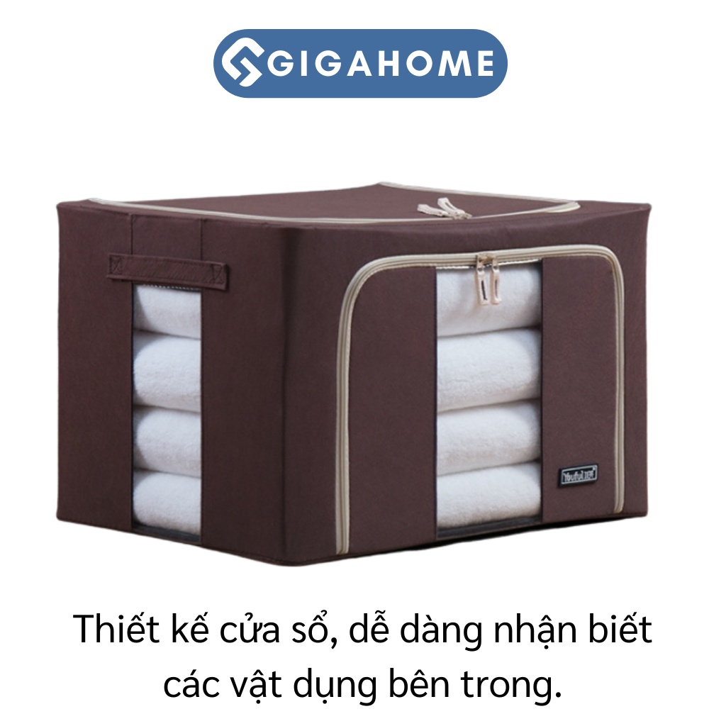 Túi Hộp Đựng Quần Áo, Chăn Màn GIGAHOME Khung Thép Loại To 100L, Chống Bụi Bẩn 4299