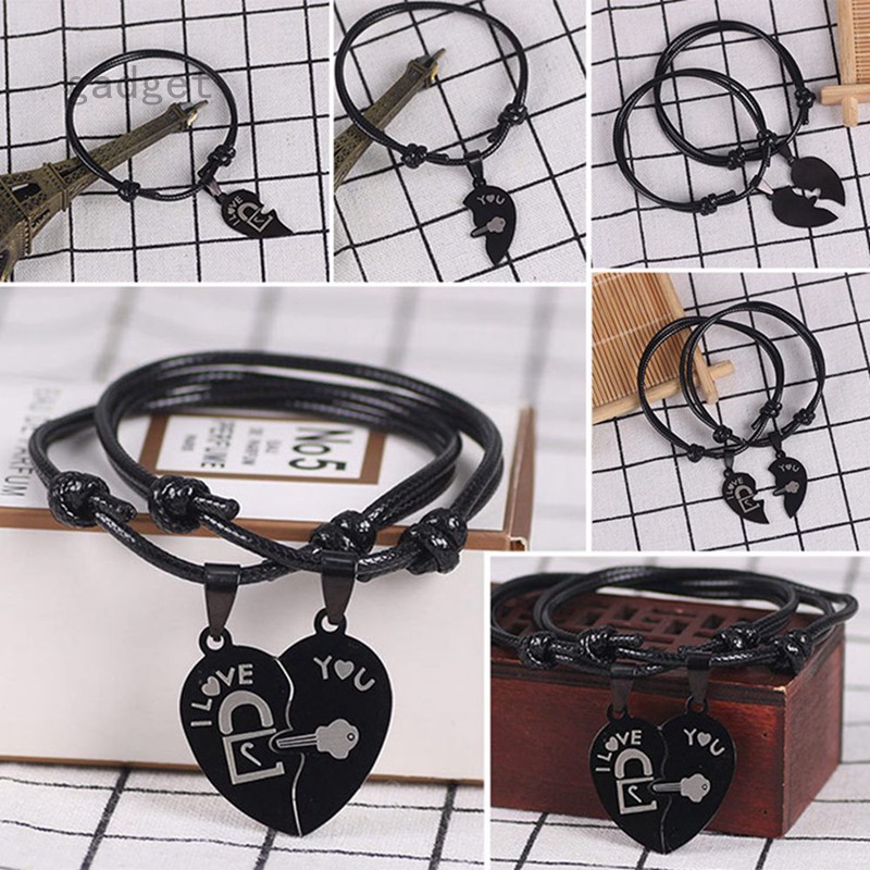 Set 2 Vòng Tay Đôi Bằng Thép Không Gỉ