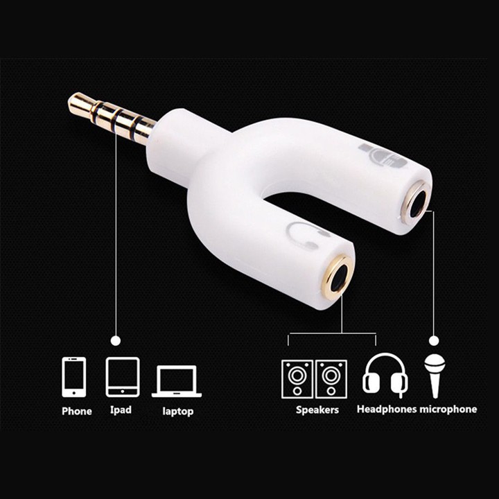 [Mã ELHACE giảm 4% đơn 300K] Jack chia Audio 3.5mm ra mic và loa