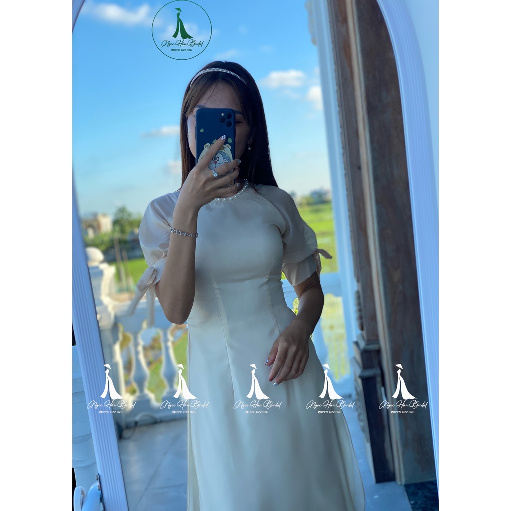 Áo Dài Cách Tân Nữ Tay Bồng Nơ TK01