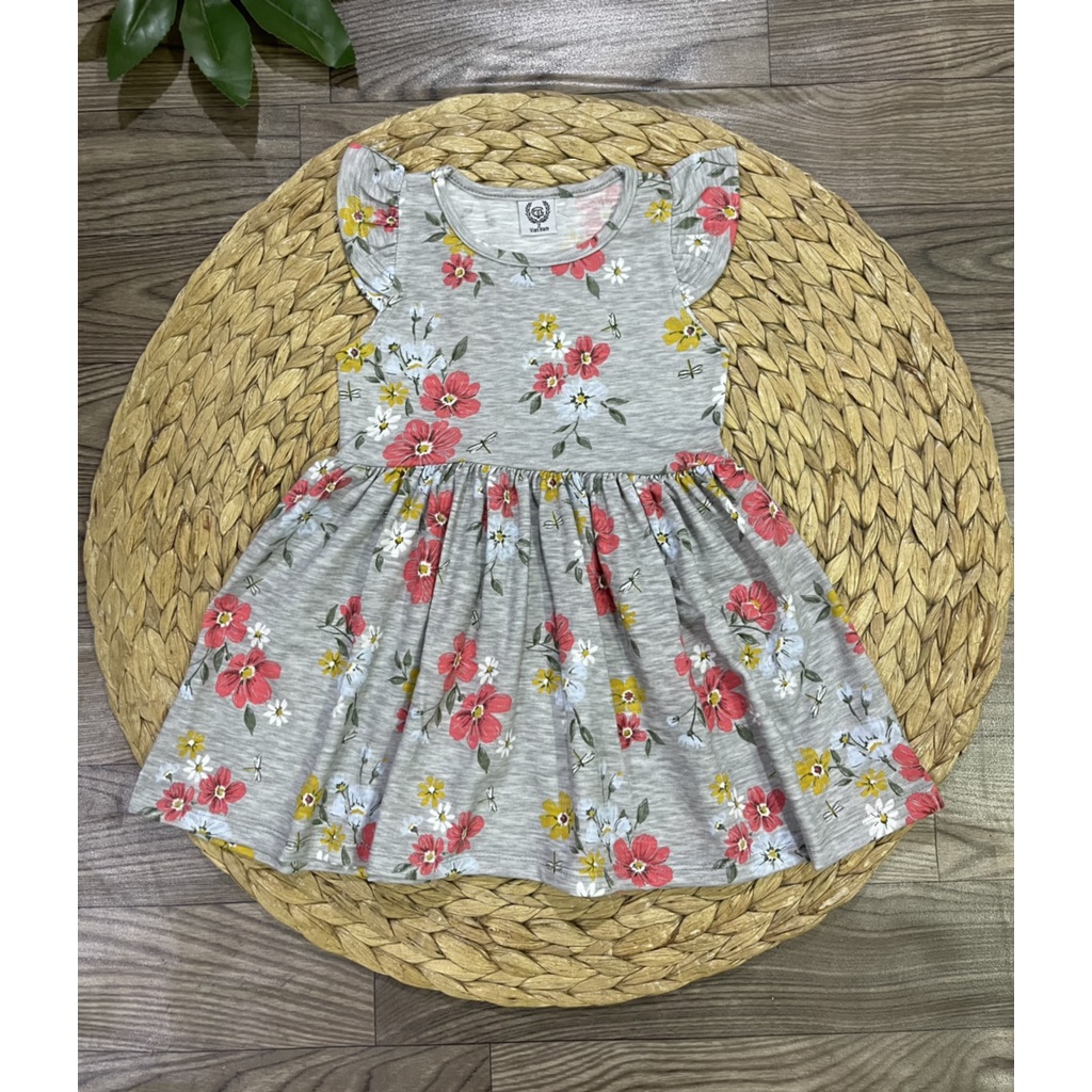 CHỌN MẪU link 3- Váy cho bé tay hến cánh tiên, đầm bé gái không tay cotton xuất dư, thun lạnh mềm mát đồ bộ shop NEM