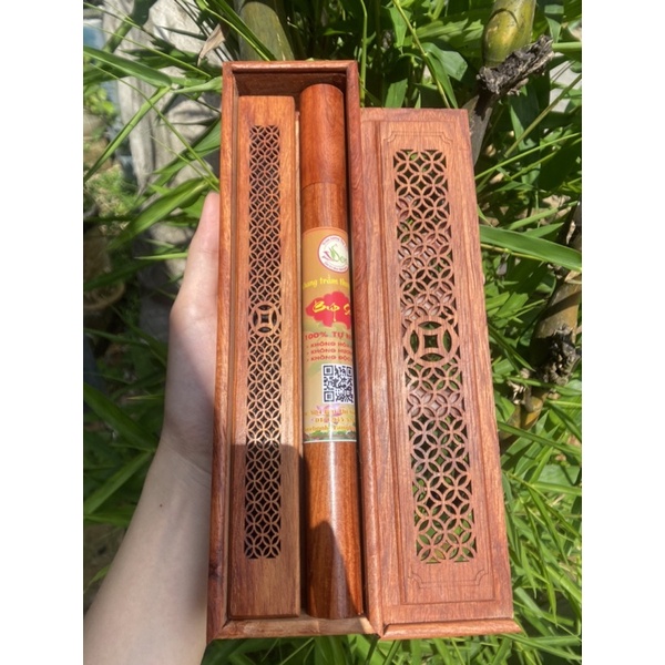 [Combo 3 món]Hộp Gỗ Xông Trầm Hương, Ống Gỗ Đựng Nhang Trầm Hương Không Tăm+ Hộp Đựng Gỗ Hương [Trầm hương sạch Búp Sen]