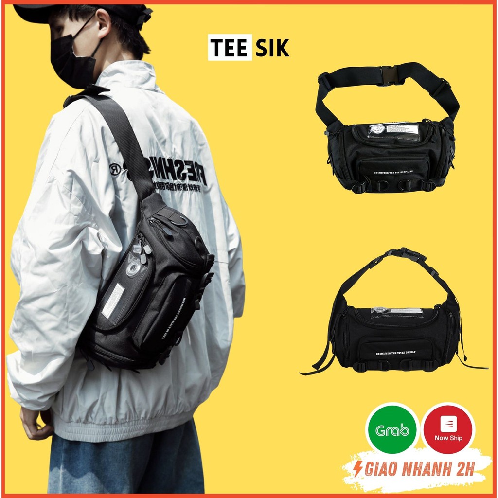 Túi đeo chéo Nam Nữ BumBag TEE SIK chống thấm nước, chống bụi bẩn | Túi bao tử nam vải Canvas phong cách Unisex | TS02