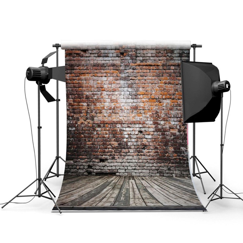 Giấy Dán Tường Làm Phông Nền Chụp Ảnh Hình Bức Tường Gạch Cổ Điển 5x7ft ✨Giày Thể Thao WeCynthia
