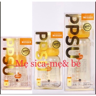 Bình sữa wesser pesu cổ hẹp 60ml/140ml/240ml
