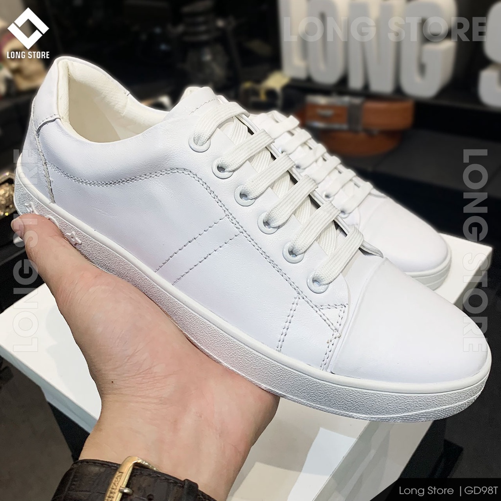 Giày thể thao nam đẹp sneaker đế cao da bò thật cao cấp tăng chiều cao 3cm LONGSTORE GD98