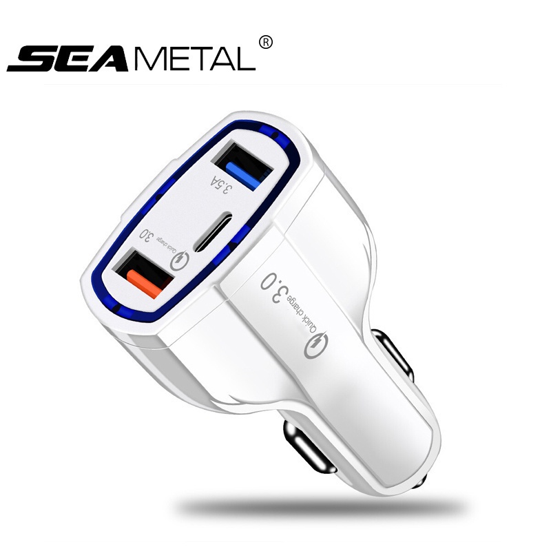 Tẩu sạc nhanh SEAMETAL USB QC3.0 2 cổng 35W Type C 12V