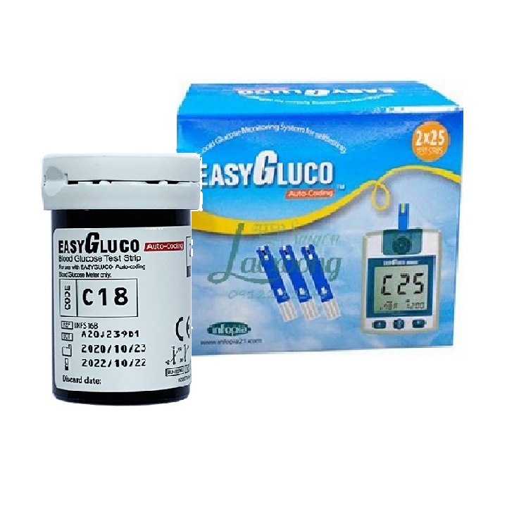 Que thử đường huyết Easy gluco hộp 25 que
