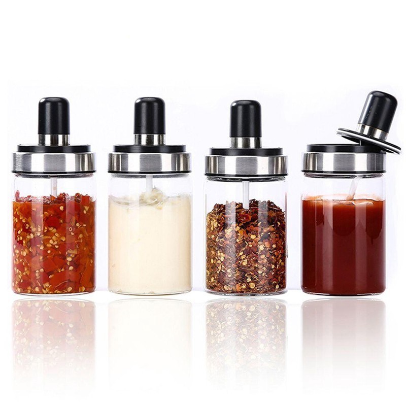 Bộ 6 Hũ gia vị thủy tinh kèm thìa thông minh Cookit 250ml
