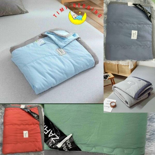 Chăn hè zara home viền kẻ chính hãng cao cấp, nhập khẩu kích thước 2x2,3m – Timibedding