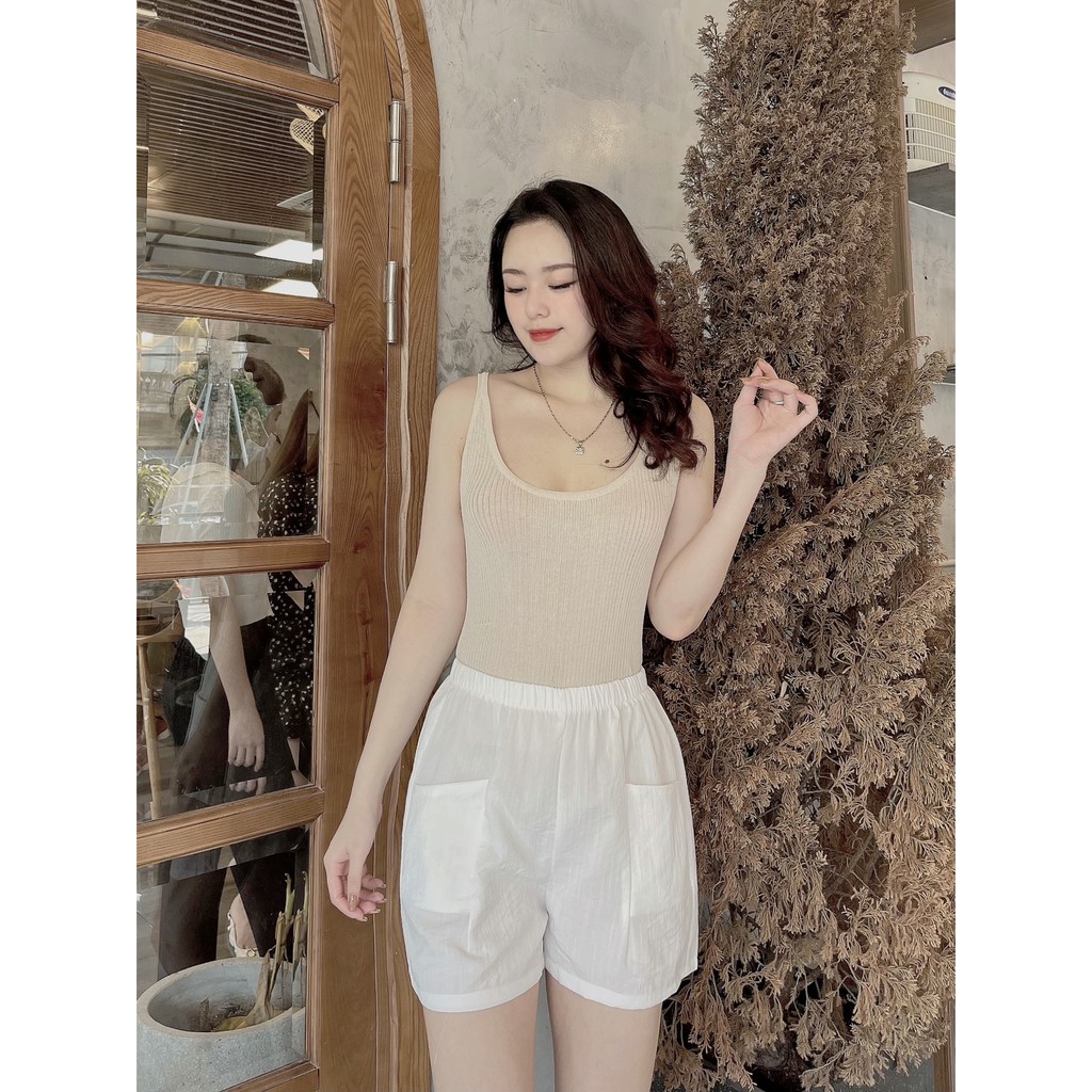 Quần đũi nữ đẹp dáng short thời trang chất liệu đũi xước hàn quốc cao cấp LOT STORE QA38