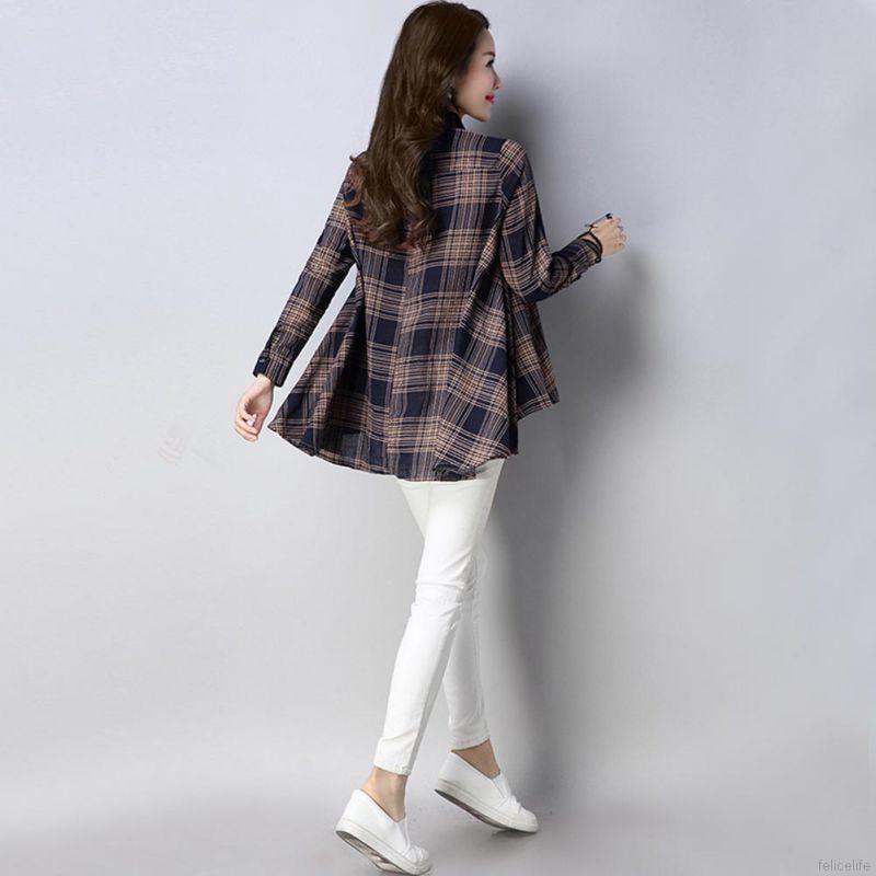 Áo sơ mi ca rô form rộng phong cách trẻ trung năng động dành cho nữ