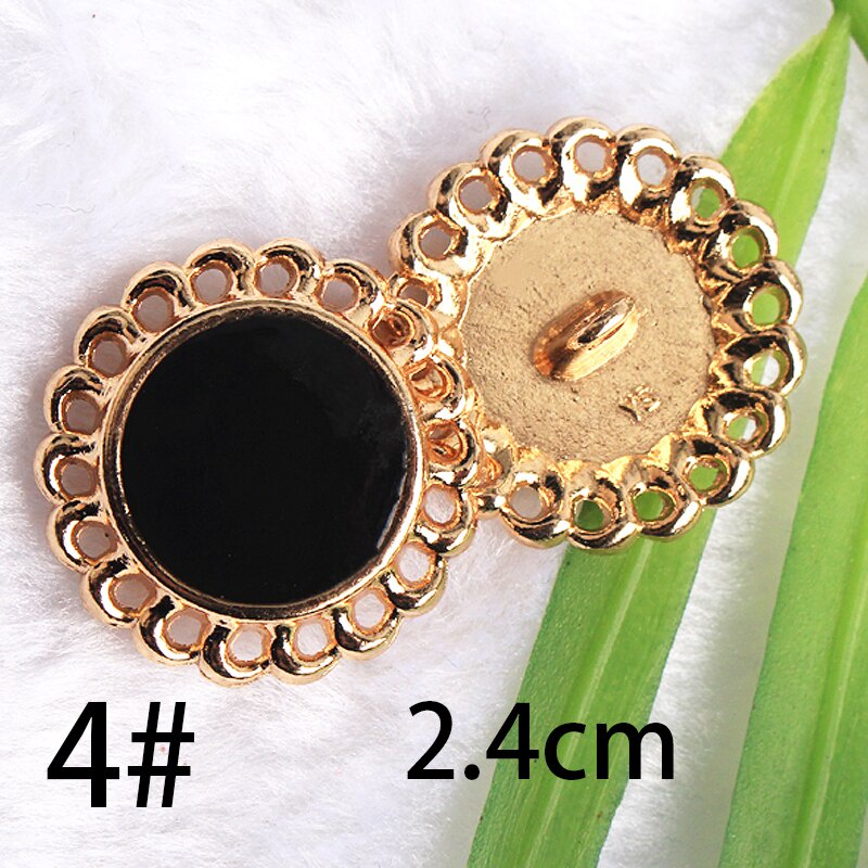 Set 5 cúc áo hợp kim đính đá phong cách retro sang trọng
