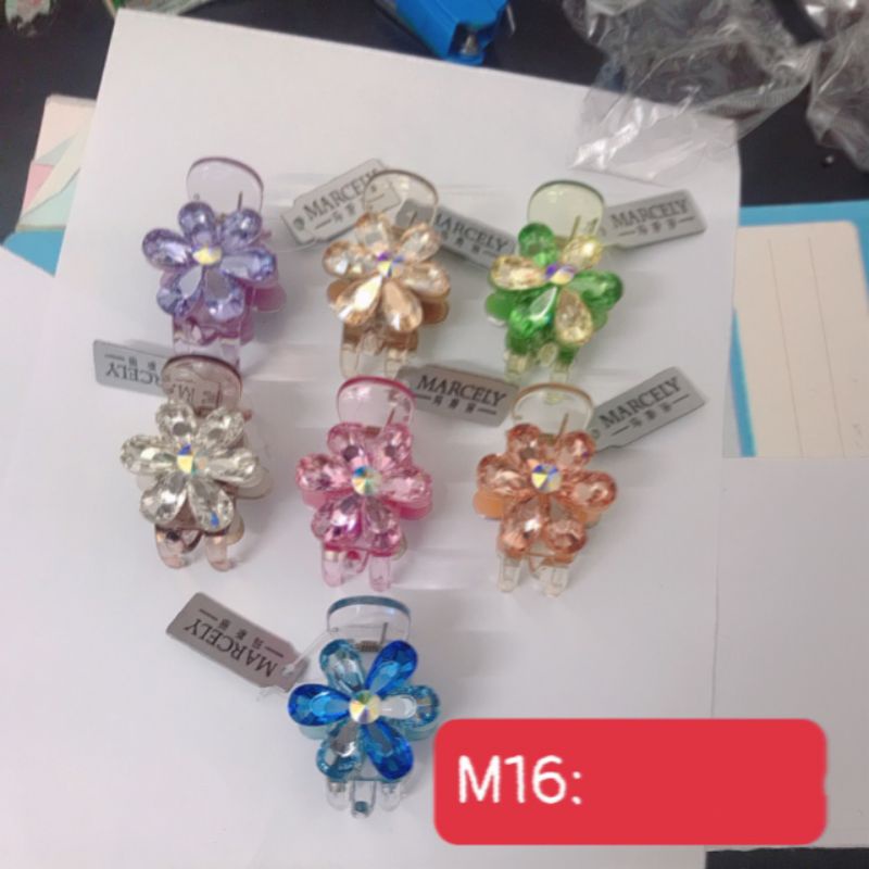 Kẹp càng cua pha lê hình hoa Marcely 3răng