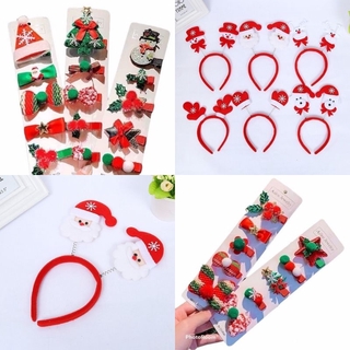 Bờm tóc hoặc Set 4 cặp tóc Noel Giáng Sinh siêu dễ thương cho bé gái PKXHN10