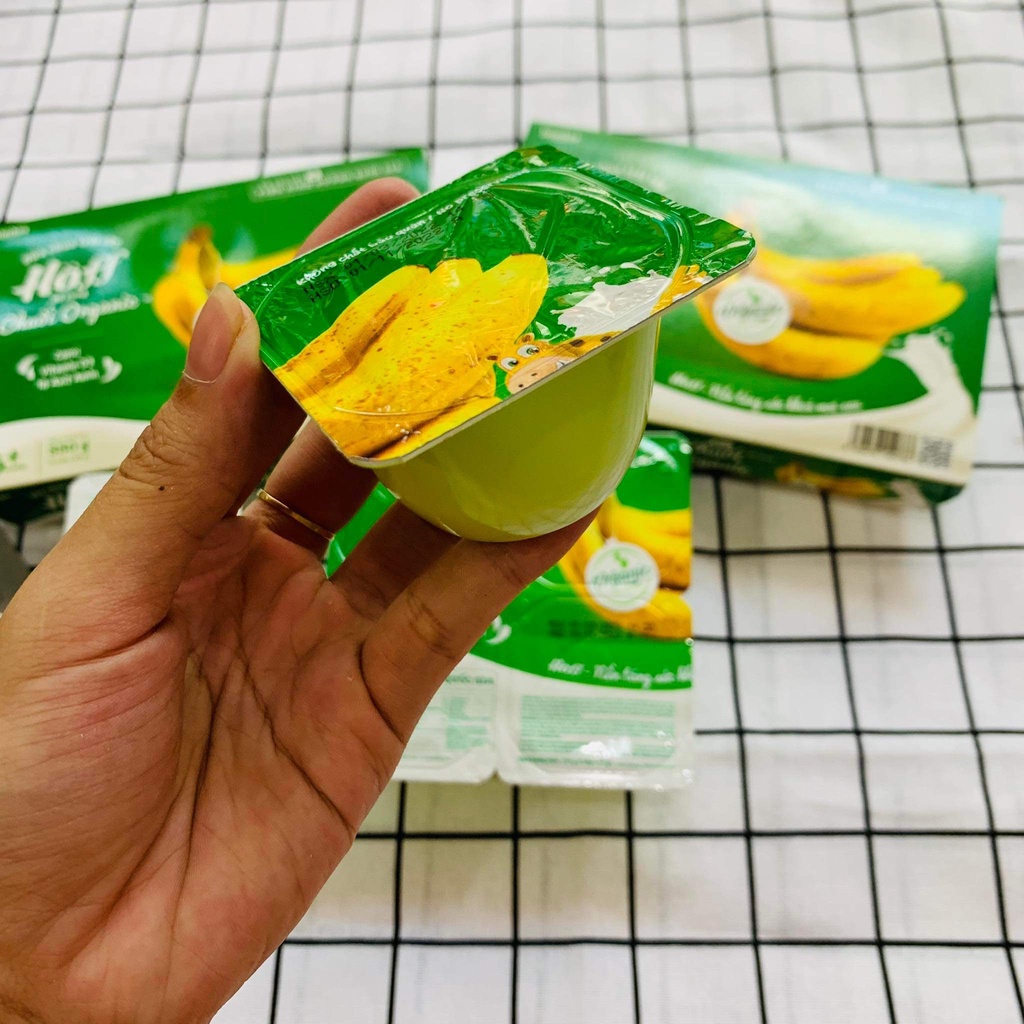 [Vỉ 6 hộp] Sữa Chua Chuối Organic Hoff cho bé