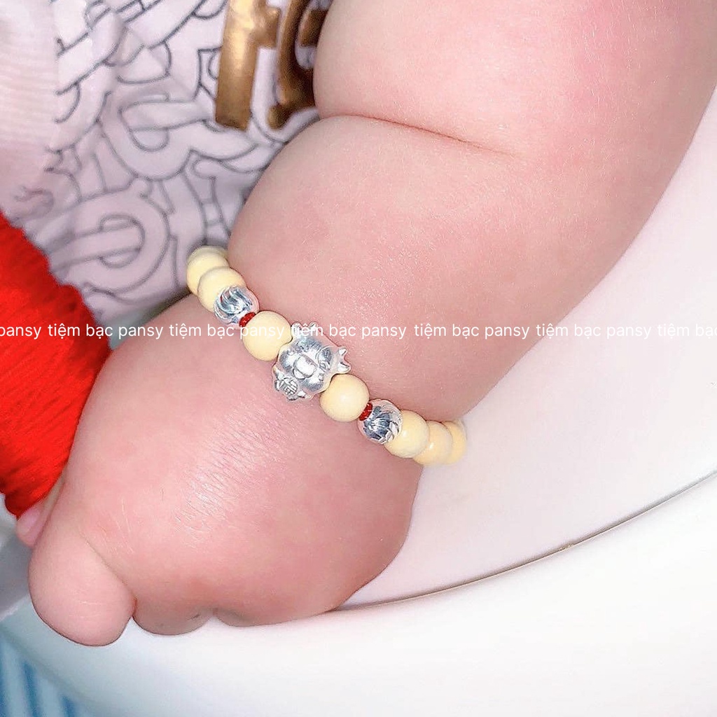 Vòng dâu tằm cho bé từ sơ sinh mix bạc 12 con giáp