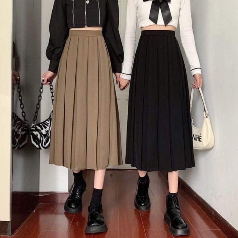 Chân váy xếp ly dài