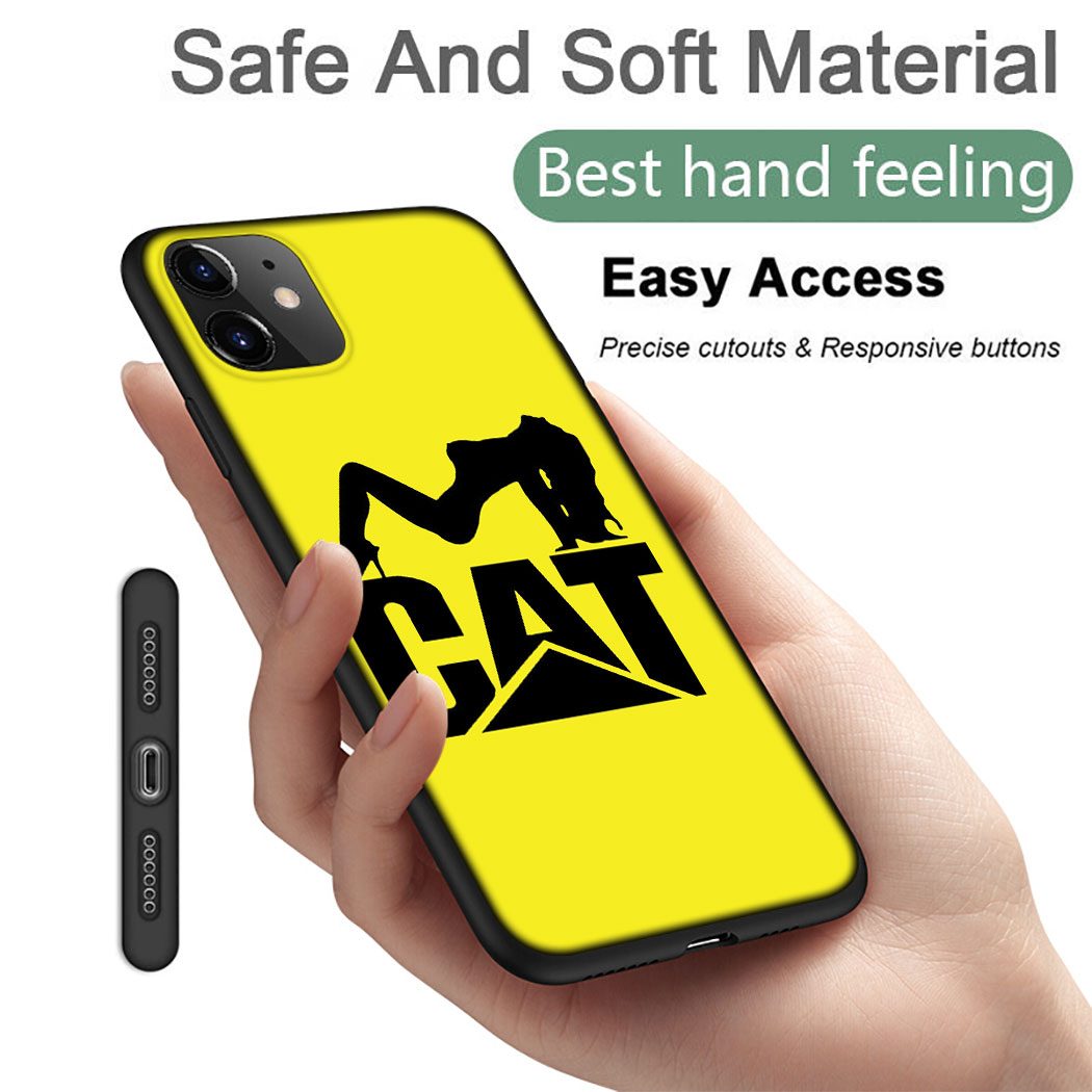 Ốp Điện Thoại Silicon Mềm Đen Hình Logo Cat Caterpillar Cho Iphone 11 Pro Max 12 Mini Pro Xs Max Se 2020 Xc47