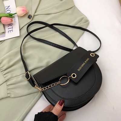 Túi xách nữ - - Túi đeo chéo bán nguyệt nắp chéo cách điệu