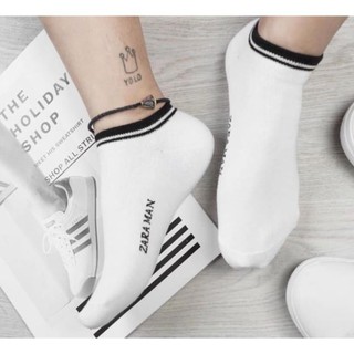 Lố 10 đôi tất thêu ZARA MAN cổ ngắn KẺ siêu đẹp