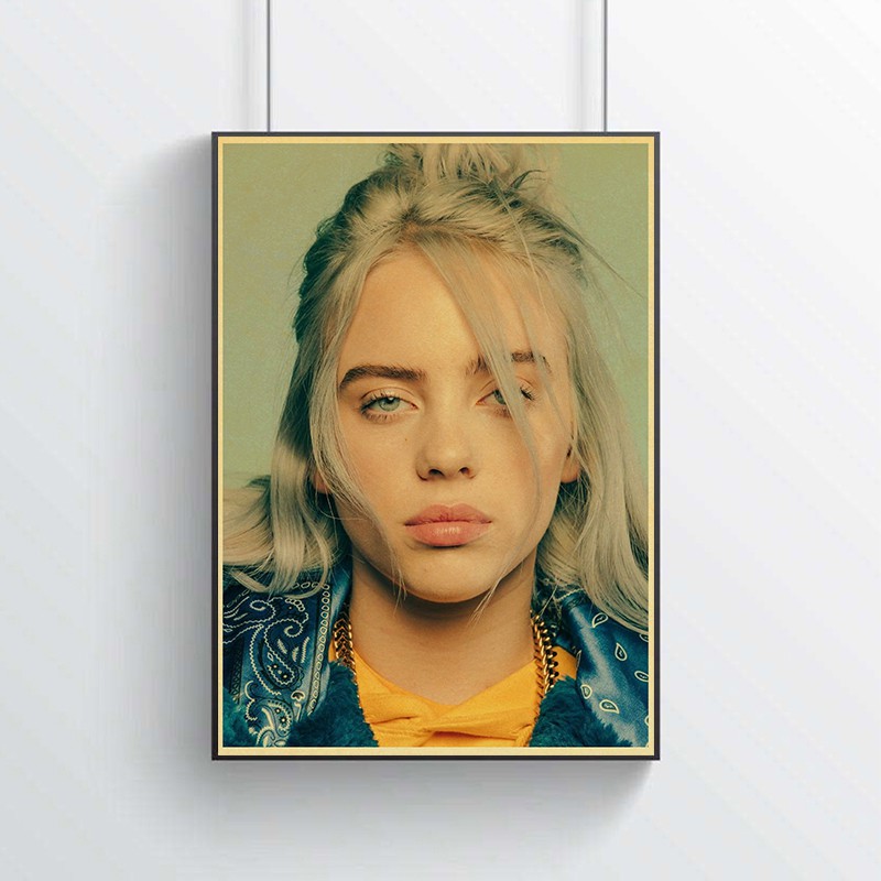 Poster dán tường hình Billie Eilish phong cách cổ điển
